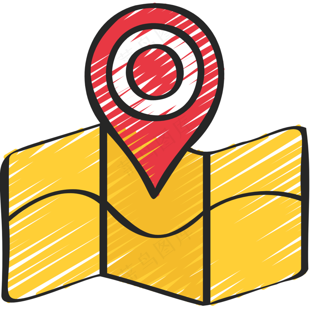 地图 地点 铅笔手绘图标 icon