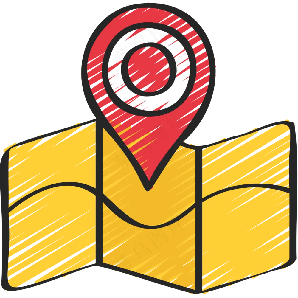 地图 地点 铅笔手绘图标 icon
