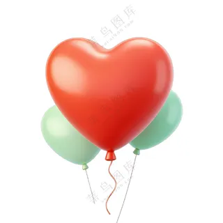 红绿气球心形