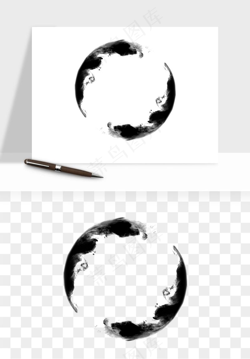 墨迹水墨圆圈圆环边框