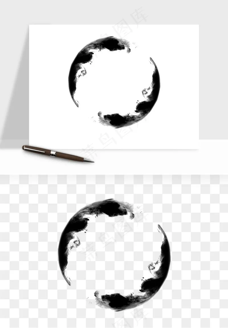 墨迹水墨圆圈圆环边框