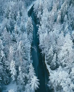 银装素裹的森林之河