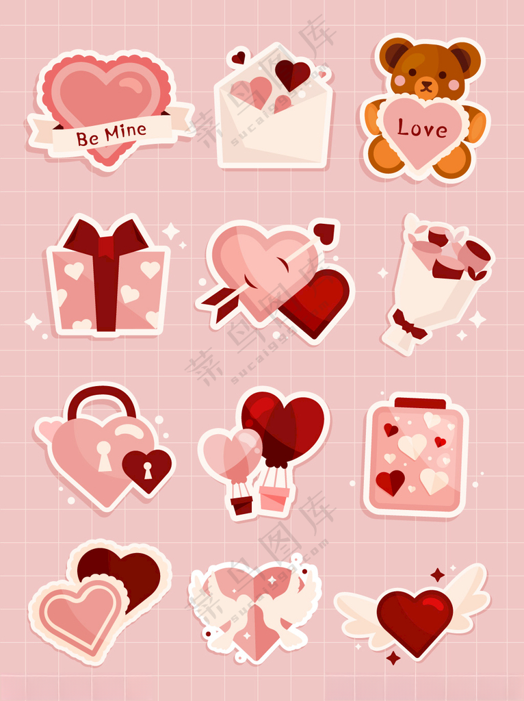 七夕情人节装饰图案礼品