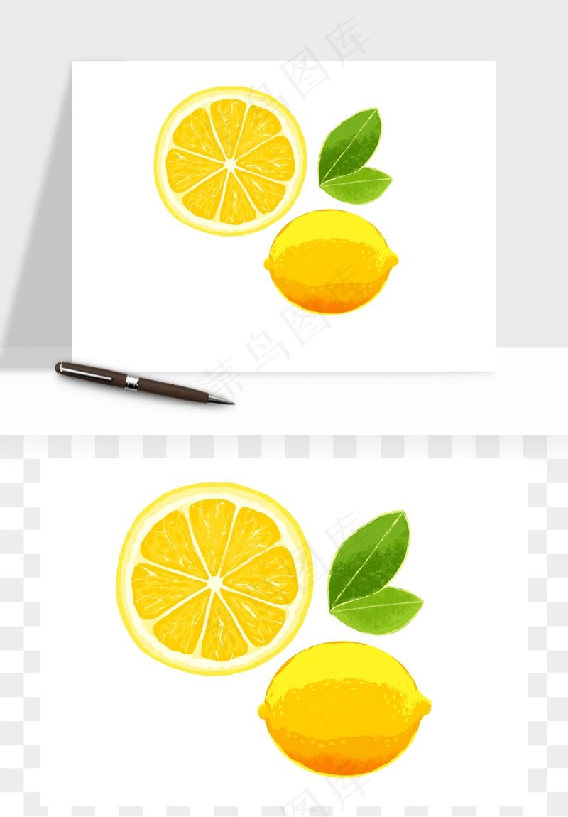 手绘柠檬矢量