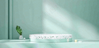 美妆护肤3d展台清新背景