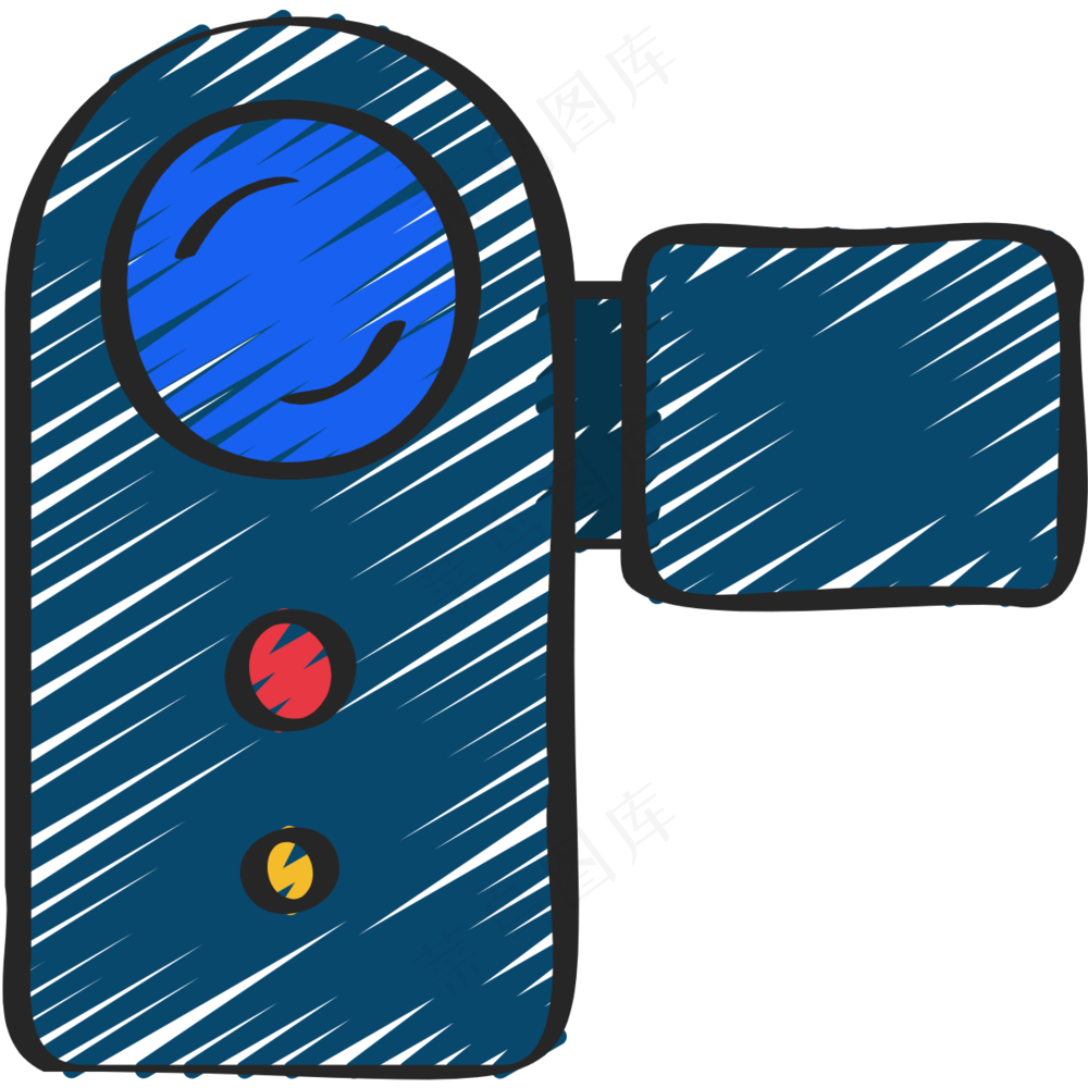 录像机 录影机 铅笔手绘图标icon