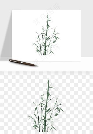 手绘竹子竹叶png免抠