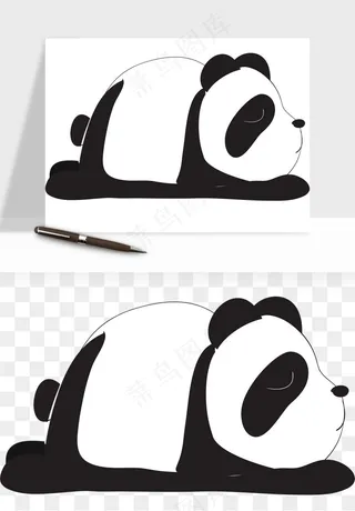 熊猫国宝手绘png免抠