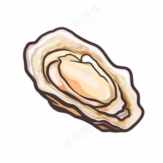 生蚝海鲜海洋卡通插画免抠