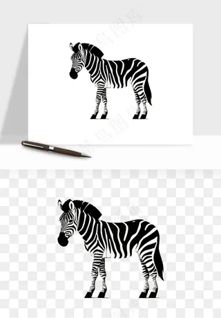 斑马动物png免抠