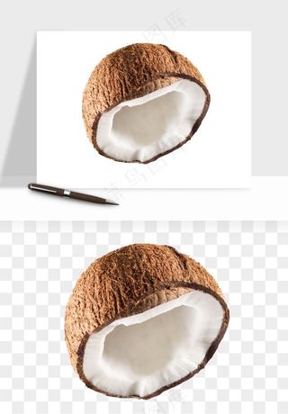 椰子椰果水果png免抠