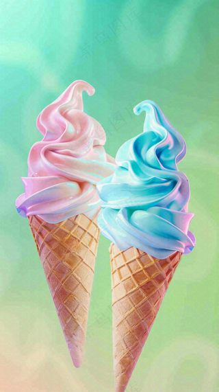 夏日饮品冰淇淋美食背景
