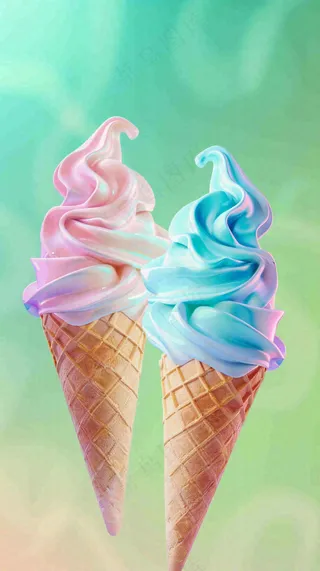 夏日饮品冰淇淋美食背景