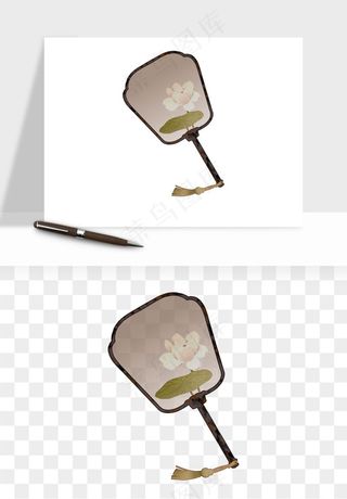 古风扇子元素png免抠