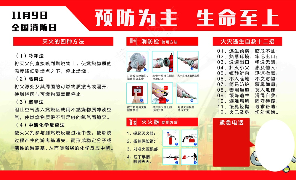 11月9日全国消防日展板