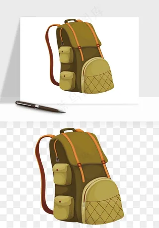 卡通书包背包双肩包png免抠