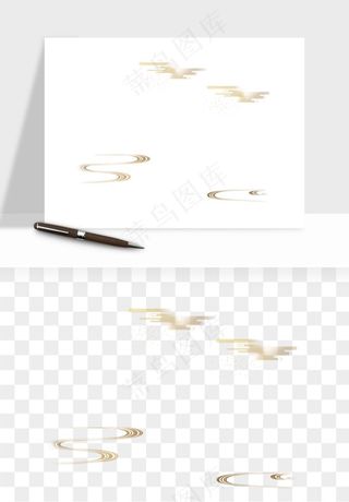 国潮线条祥云装饰png免抠