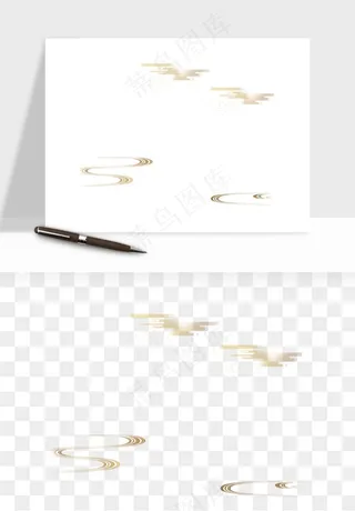 国潮线条祥云装饰png免抠