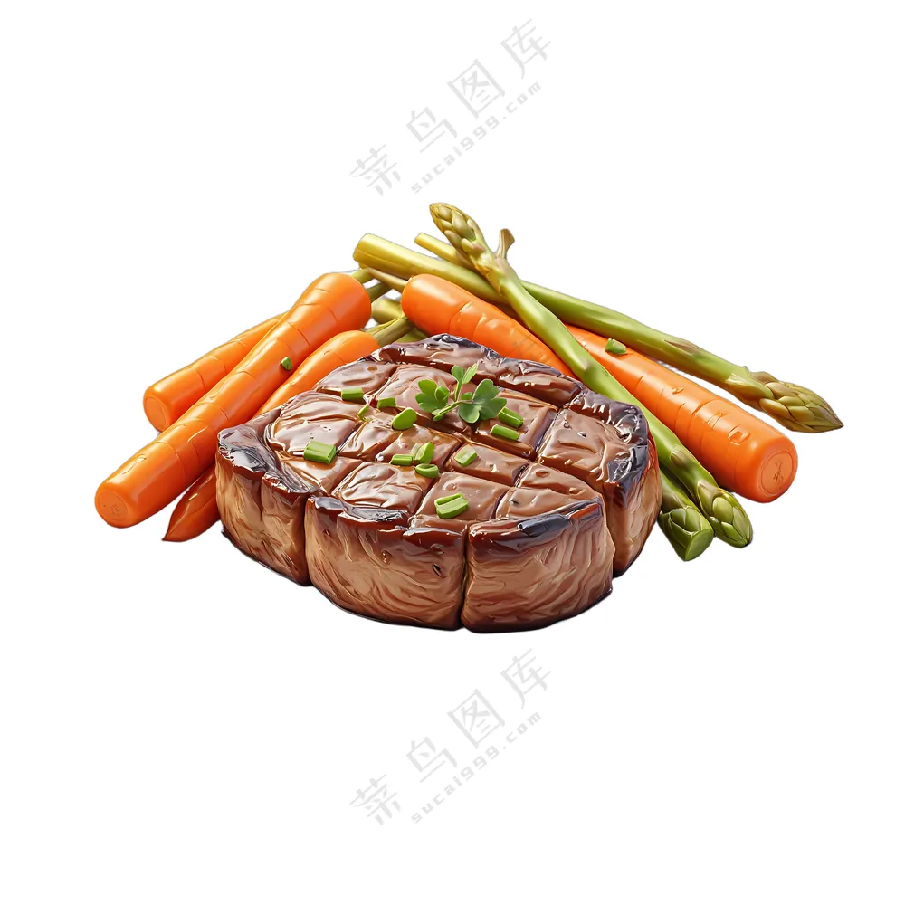 黑板上的牛排和蔬菜