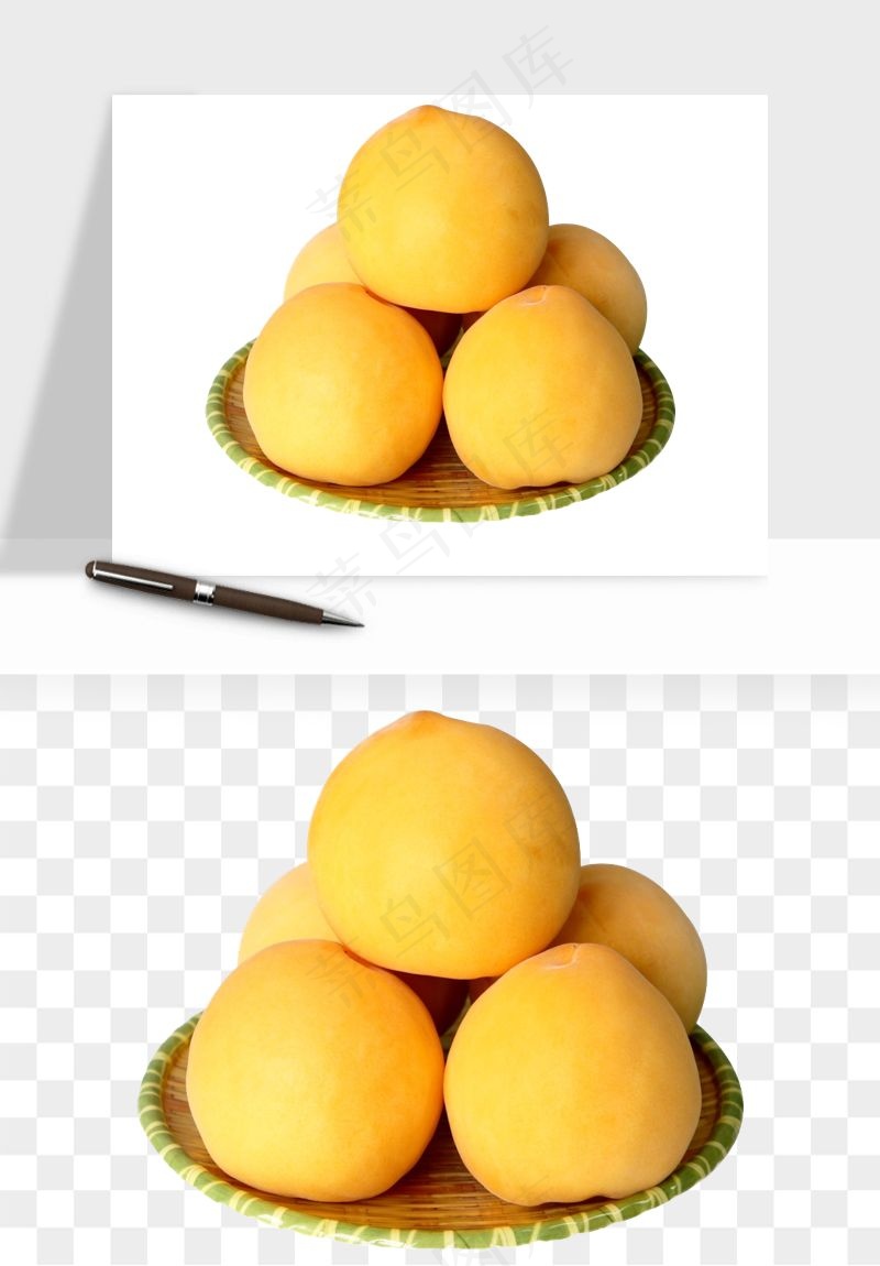 桃子油桃黄桃水果png免抠