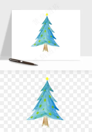 水彩手绘树木png免抠