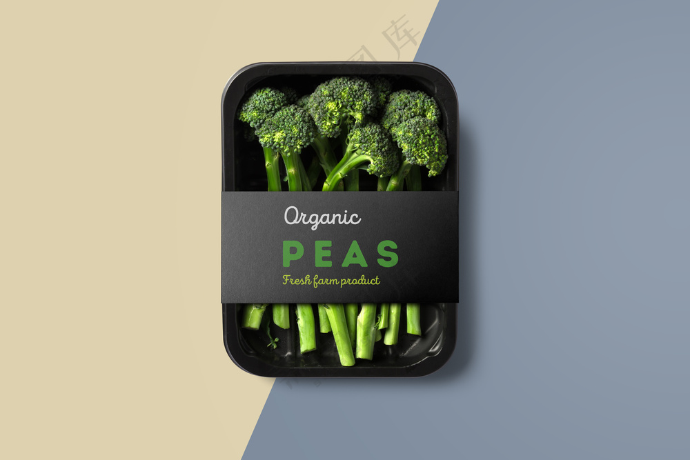 西兰花包装标签样机超市品牌vi提案PS模板02