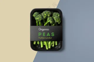 西兰花包装标签样机超市品牌vi提案PS模板02