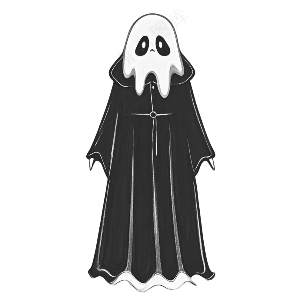 黑白可爱恐怖死神免抠图
