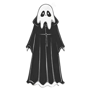 黑白可爱恐怖死神免抠图