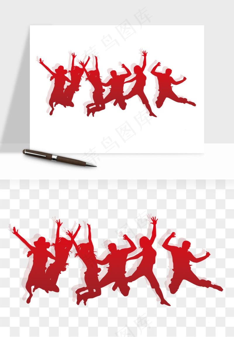 毕业季同学青春人物剪影png免抠