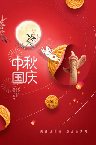 中秋国庆节日活动宣传海报