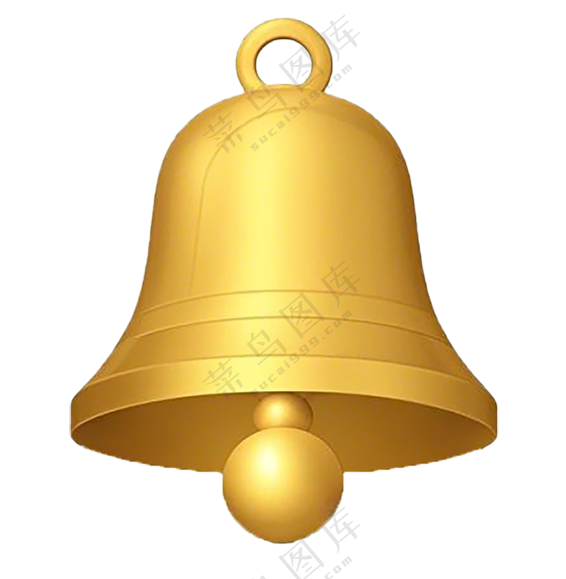 铃铛，图标，黄铜材质，渐进色