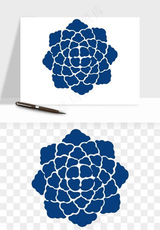 青花瓷花纹花卉图案png免抠