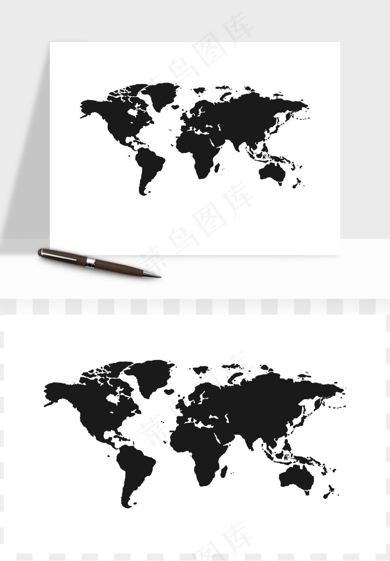 世界地图矢量png免抠