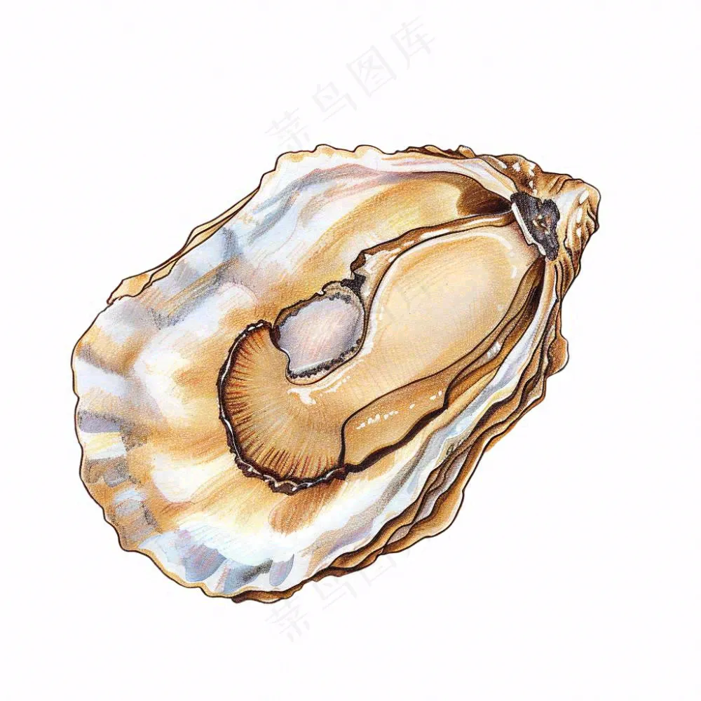 生蚝海鲜海洋卡通插画免抠