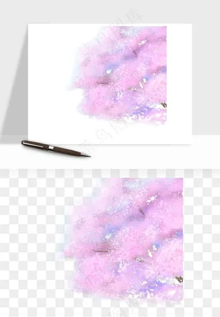 手绘浪漫花树桃花树png免抠