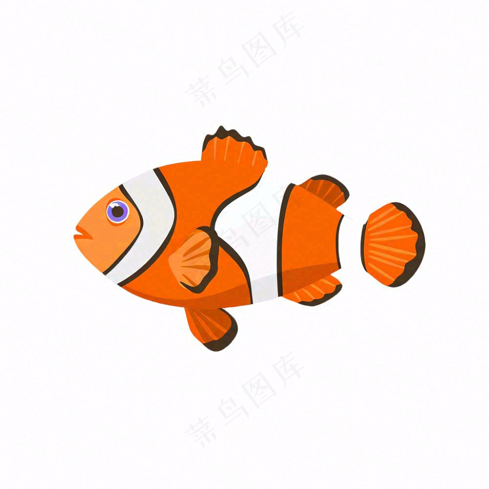 海洋鱼类海鲜卡通插画免抠