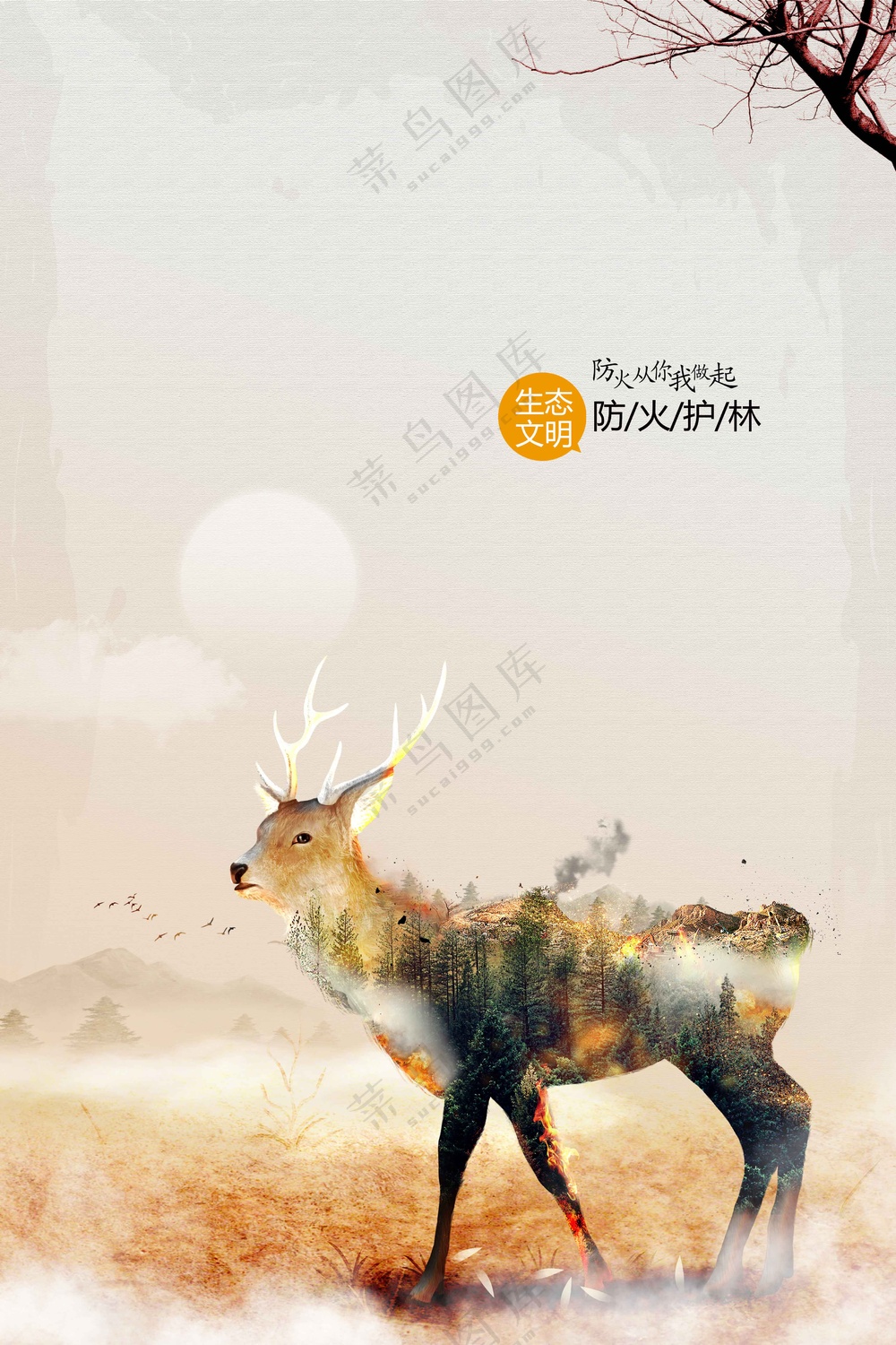 森林防火公益海报