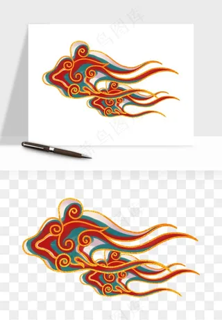 国潮敦煌云纹祥云云彩png免抠