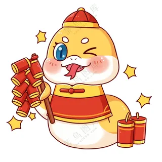 蛇年IP形象插画2025新春贺岁吉祥物蛇宝宝PSD分层图-13