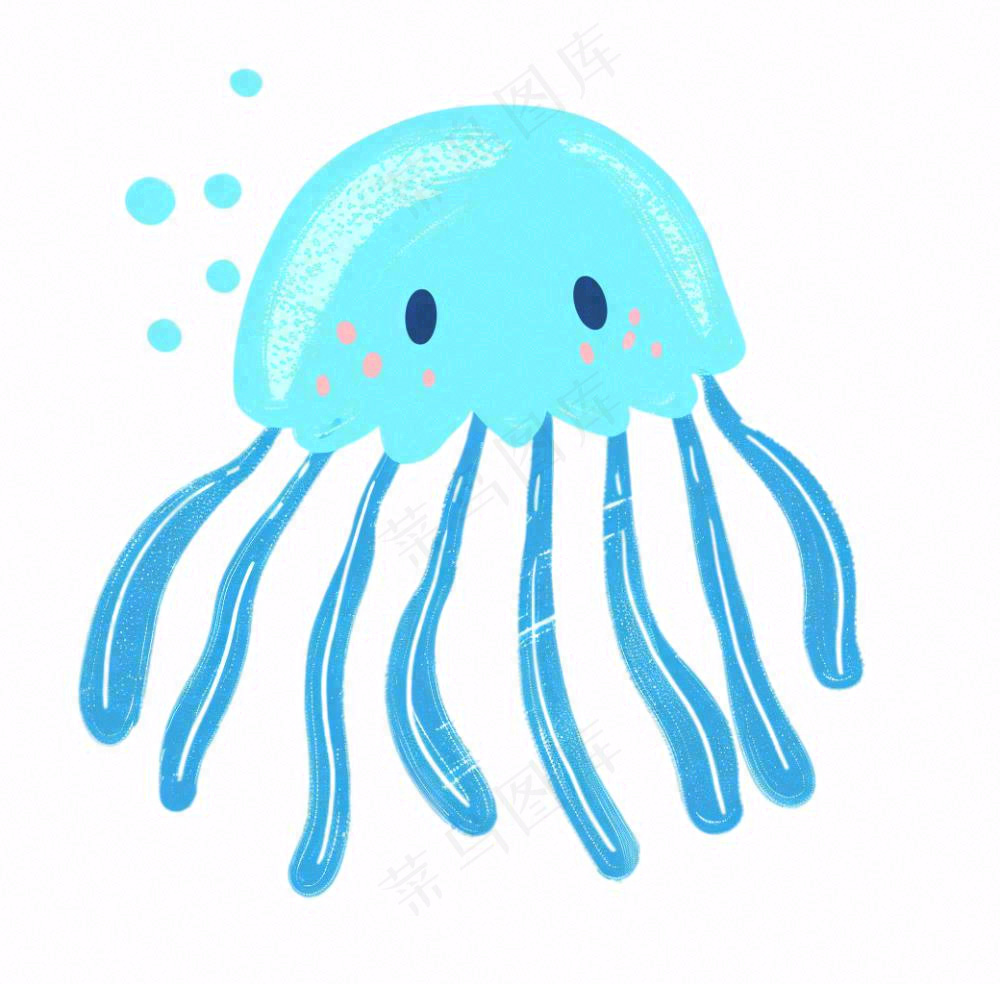水母海洋动物卡通插画免抠