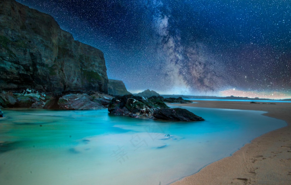 星海岩滩梦幻夜·宁静蓝调·装饰意境