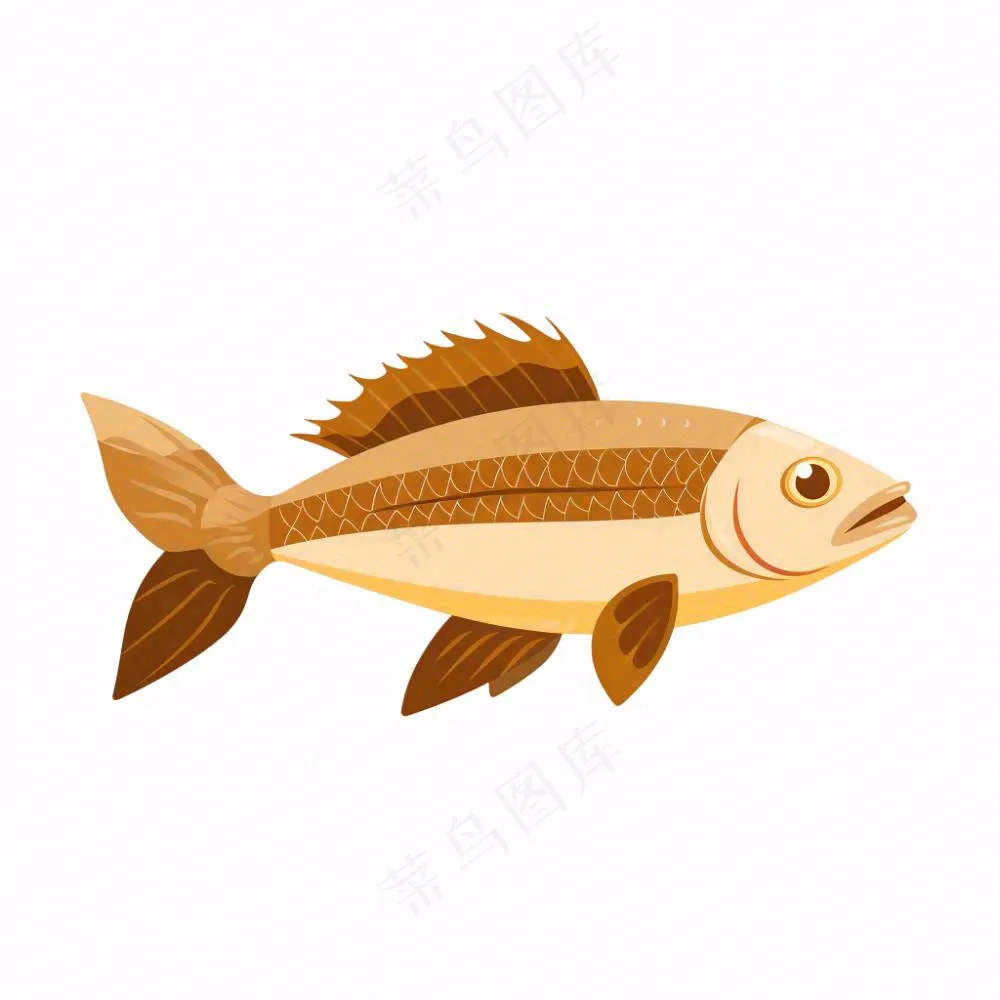 海洋鱼类海鲜卡通插画免抠