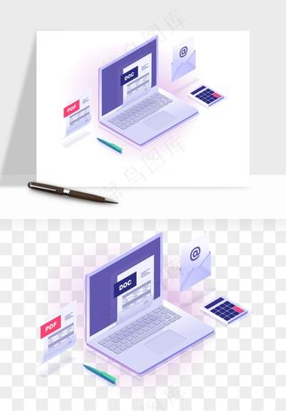 立体2.5d科技商务png免抠