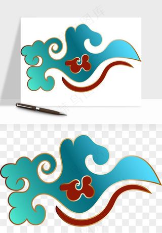 国潮敦煌云纹祥云云彩png免抠