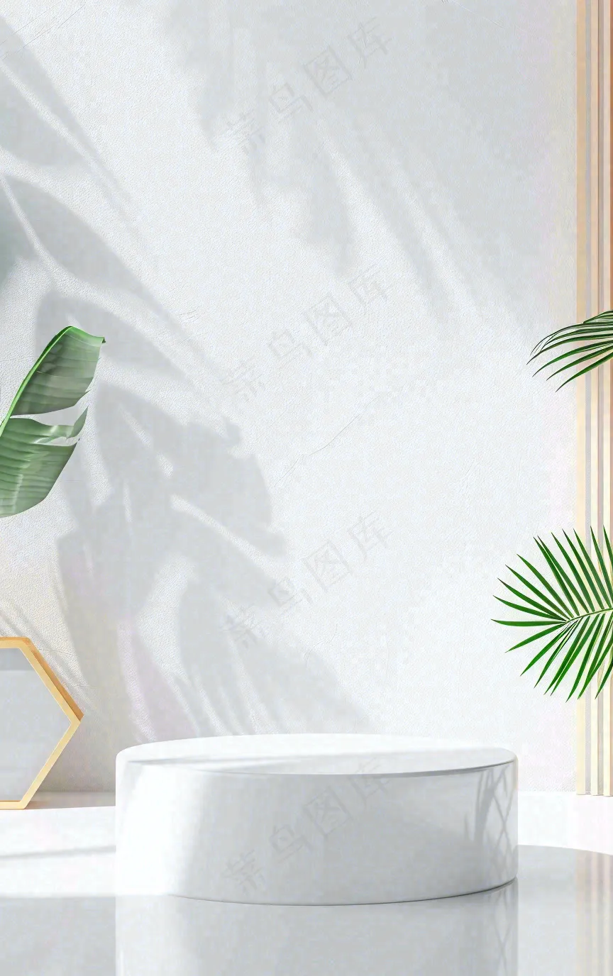 美妆护肤3d展台清新背景