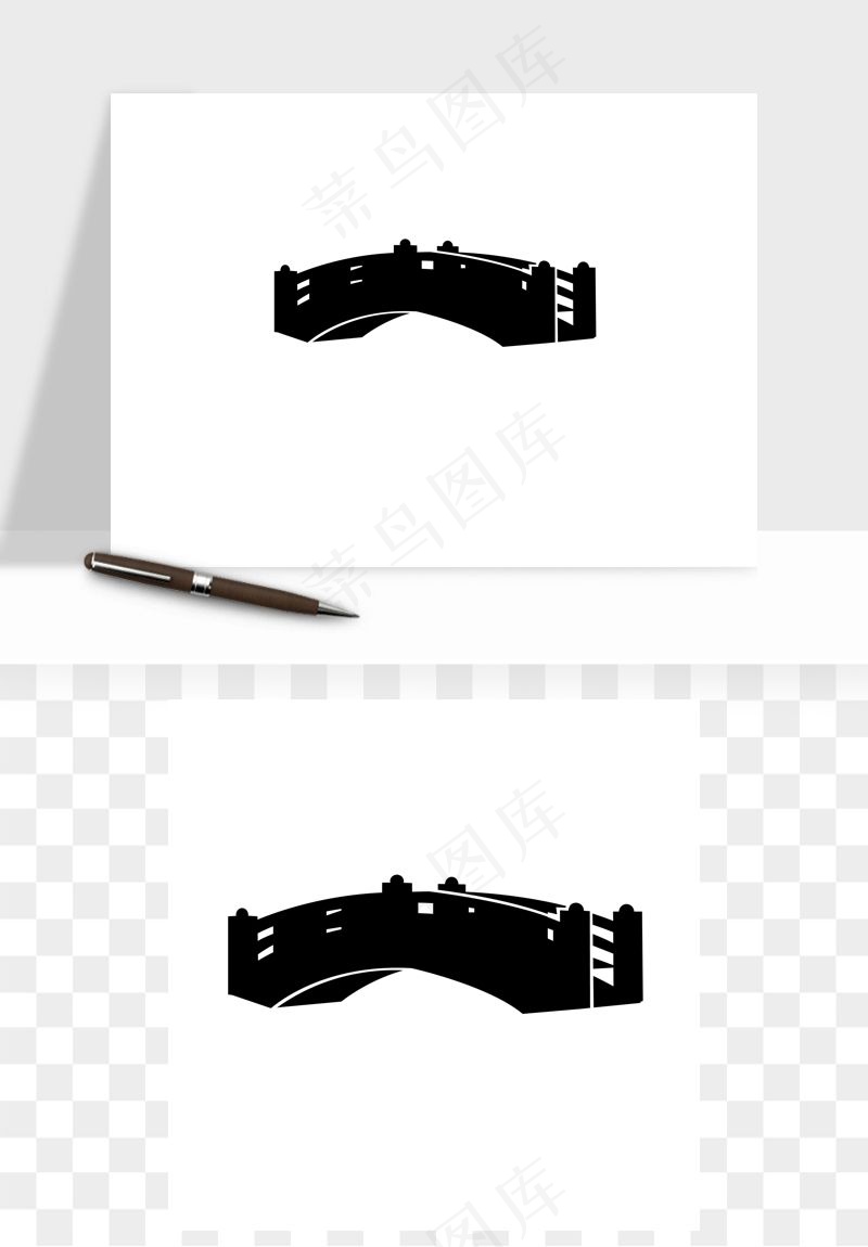 拱桥剪影矢量
