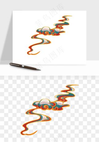 国潮敦煌云纹祥云云彩png免抠