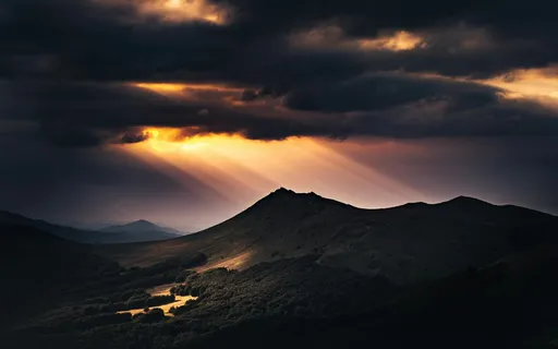 暮光山影：神秘暗金风光摄影
