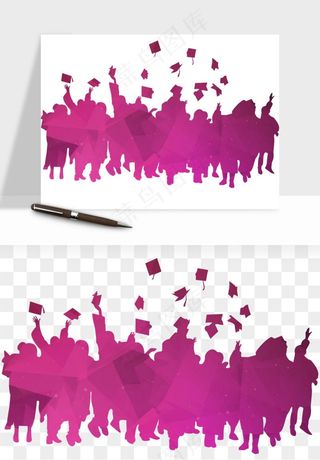 毕业季同学青春人物剪影png免抠